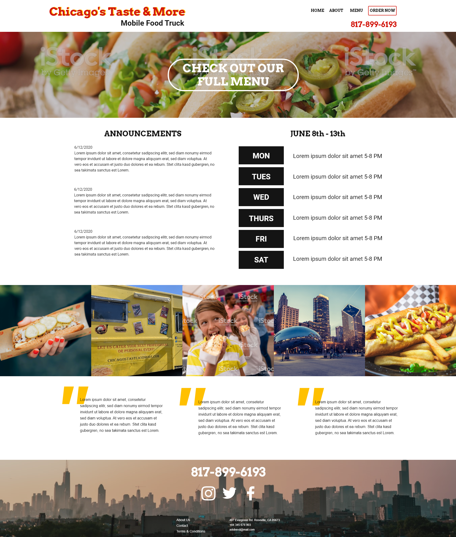 Chicago's Taste and More's reimagined website.